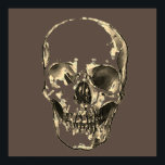 Skull Pop Art Sepia Retro Poster<br><div class="desc">Fantasy Art Skull Skeleton - Blue & Lila Tones Heavy Metall Punk Sten College Pop Art Image Bild</div>