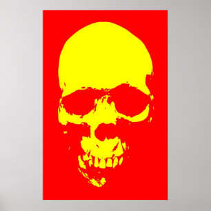 Skull-popup-Poster - Röd & Gult Poster