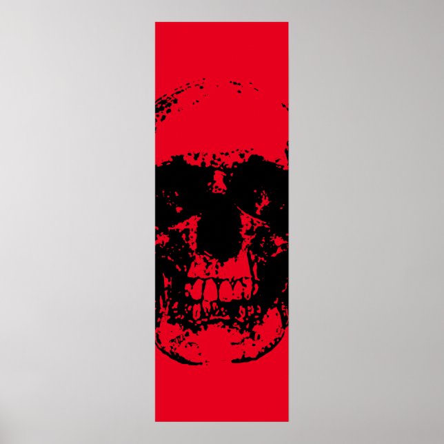 Skull-popup-svart, röd svart poster (Framsidan)