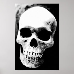 Skull Poster Skriv ut svartvit fantasy Metall Sten