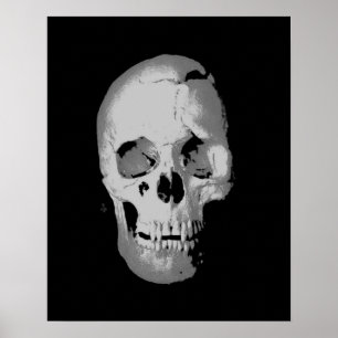 Skull Poster - Svart och vit poppgrafik, Fantasy A