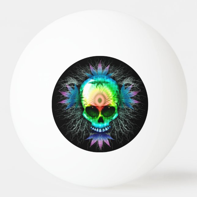 Skull Psychedelic Trippy Explosion mugg Pingisboll (Framsidan)