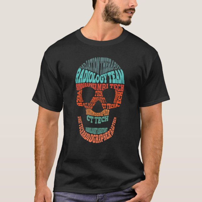 Skull Radiologisk teknologist Vecka RT radiologi T Shirt (Framsida)