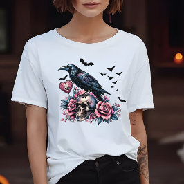 Skull & Raven Fladdermus Ro Design Rosa T Shirt