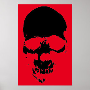 Skull Red Black Fantasy Art Heavy Metall Sten Poster