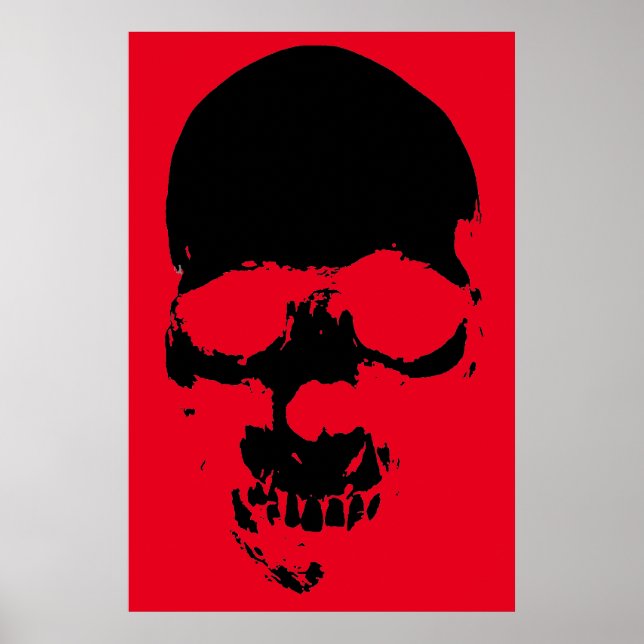 Skull Red Black Fantasy Art Heavy Metall Sten Poster (Framsidan)