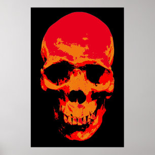 Skull Red Black Pp Art Poster