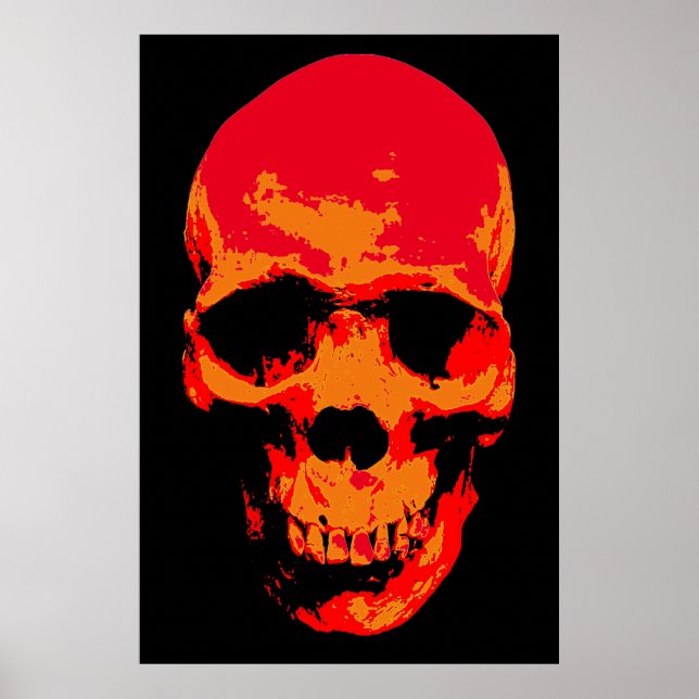 Skull Red Black Pp Art Poster (Framsidan)