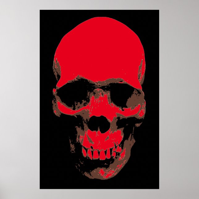 Skull Red Black Pp Art Poster (Framsidan)
