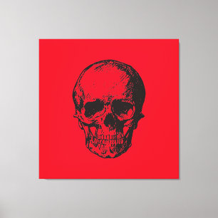 Skull Red Pop Art Canvastryck