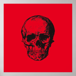 Skull Red Pop Art Poster