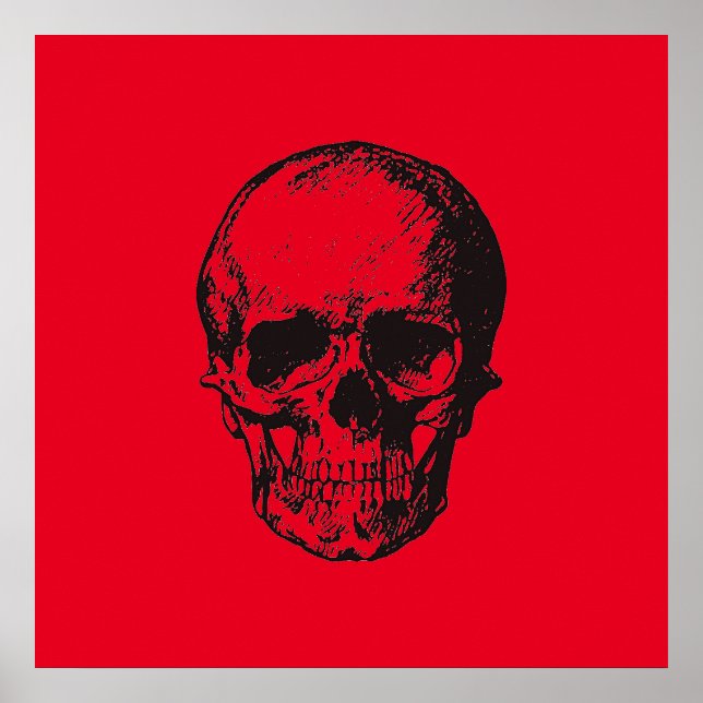 Skull Red Pop Art Poster (Framsidan)