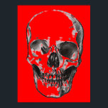 Skull Red Pop Art Poster<br><div class="desc">Fantasy Art Skull Skeleton Poster Print - Black & White Heavy Metall Punk Sten College Popp Art</div>