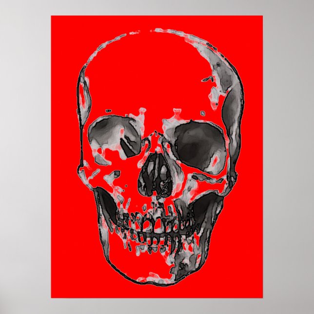 Skull Red Pop Art Poster (Framsidan)