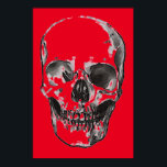 Skull Red Pop Art Poster<br><div class="desc">Fantasy Art Skull Poster Skriv ut - Red Heavy Metall Punk Sten College Popp Art</div>