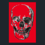 Skull Red Pop Art Poster<br><div class="desc">Fantasy Art Skull Poster Skriv ut - Red Heavy Metall Punk Sten College Popp Art</div>