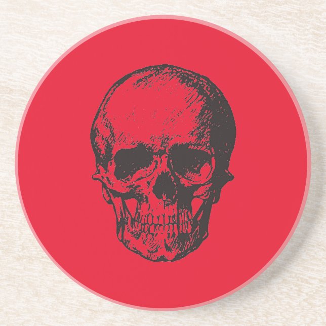 Skull Red Pop Art Underlägg (Framsidan)
