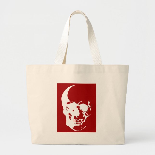 Skull - Red & White Metall Fantasy Art Jumbo Tygkasse (Framsidan)