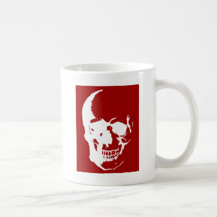 Skull - Red & White Metall Fantasy Art Kaffemugg