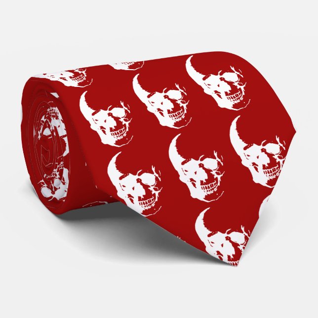 Skull - Red & White Metall Fantasy Art Slips (Rullad)