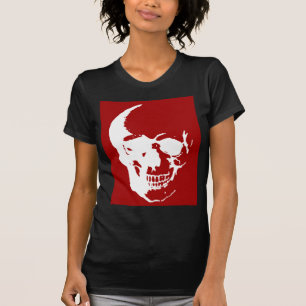 Skull - Red & White Metall Fantasy Art Tee