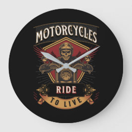 Skull Ride Motorcycles, Ride To Live Stor Klocka