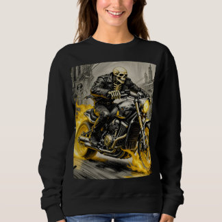 Skull Rider on Flaming Bike T Shirt