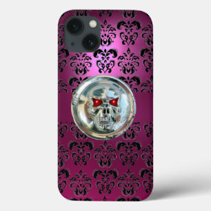 SKULL RIDERS AMETHYST ROSA BLACK DAMASK