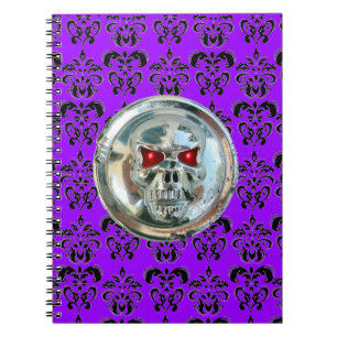 SKULL RIDERS DAMASK ANTECKNINGSBOK MED SPIRAL