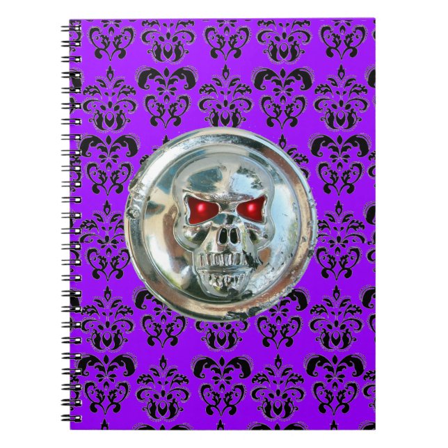 SKULL RIDERS DAMASK ANTECKNINGSBOK MED SPIRAL (Framsidan)