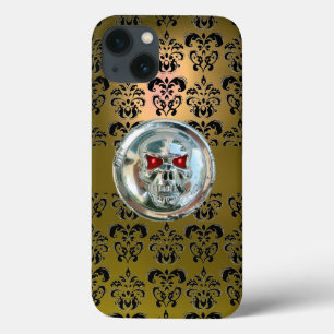 SKULL RIDERS GULT BLACK DAMASK Fodral-Mate iPhone