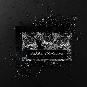 Skull Ro Chalk Funky Gothic Grunge Branding Visitkort