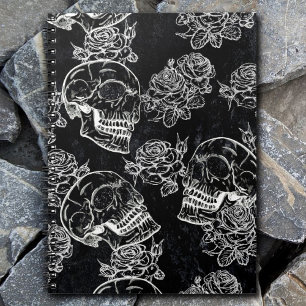 Skull Ro Chalk Funky Gothic Grunge Lyric Poems Anteckningsbok