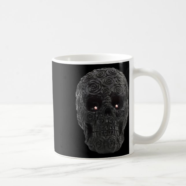 Skull Ro Gothic Blommigt Halloween Costume Skelet Kaffemugg (Höger)