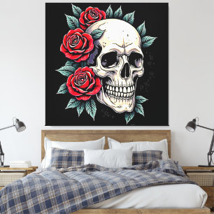 Skull Ro Tattoo Art Canvastryck