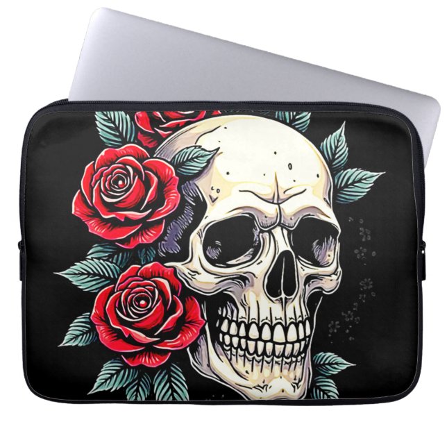 Skull Ro Tattoo Art Laptop Fodral (Framsidan)
