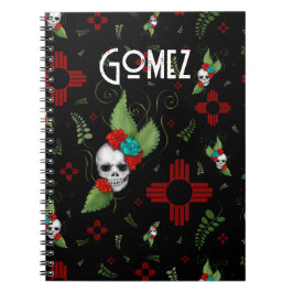 Skull Ro Zia Sol Greenery Black New mexico Anteckningsbok