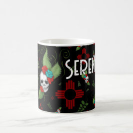Skull Ro Zia Sol Greenery Black New mexico Kaffemugg