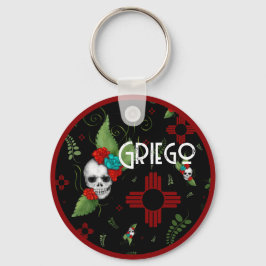 Skull Ro Zia Sol Greenery Black New mexico Nyckelring
