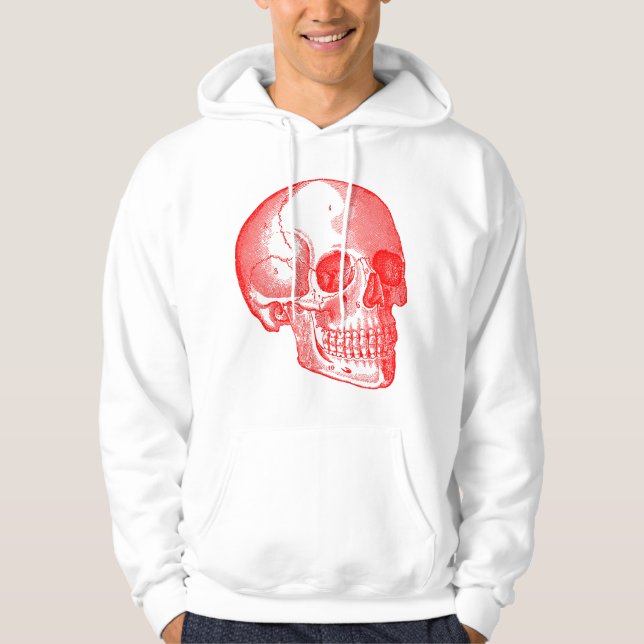 Skull - röd sweatshirt (Framsida)