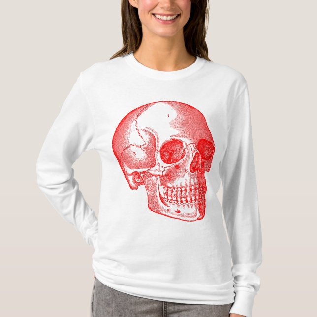 Skull - röd t-shirt (Framsida)