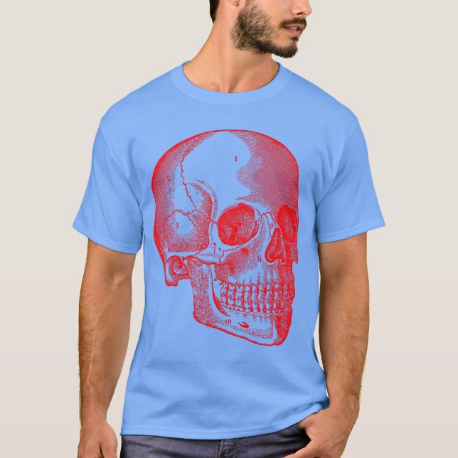 Skull - röd t-shirt (Framsida)