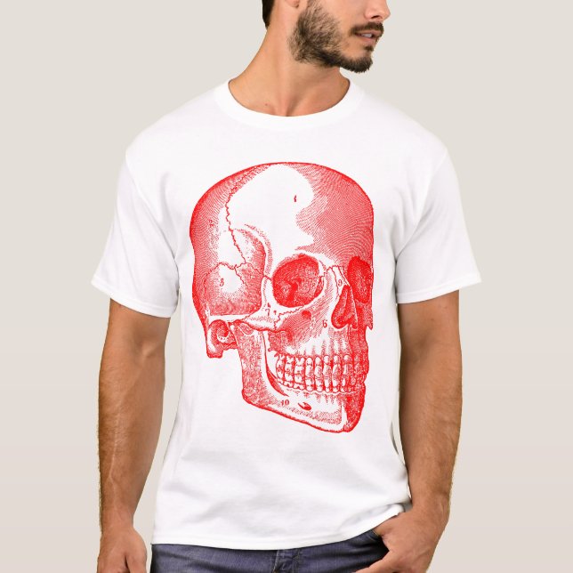 Skull - röd t-shirt (Framsida)