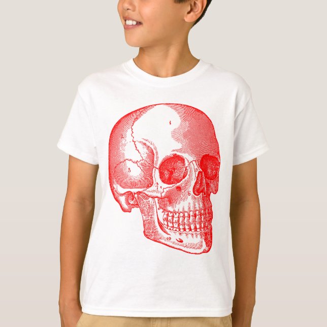 Skull - röd tee shirt (Framsida)