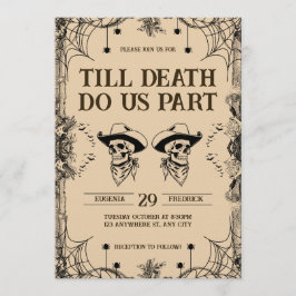 Skull Romance Till Death Do Us Part Wedding Inbjudningar