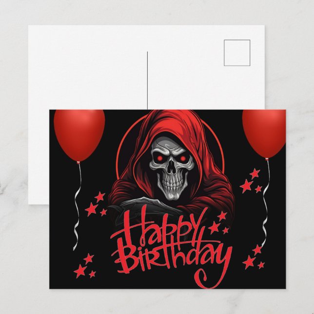 Skull rouge vykort (Fram/baksida)