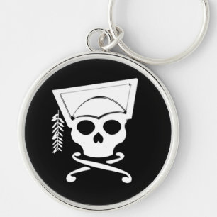 Skull Rund Silverfärgad Nyckelring