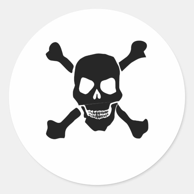Skull Runt Klistermärke (Framsida)