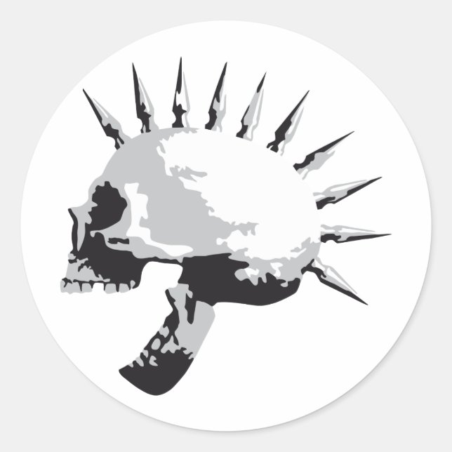 skull runt klistermärke (Framsida)