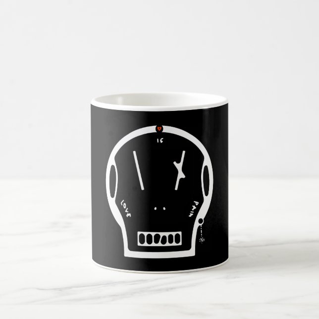 Skull säger: "kärlek är smärta" kaffemugg (Center)